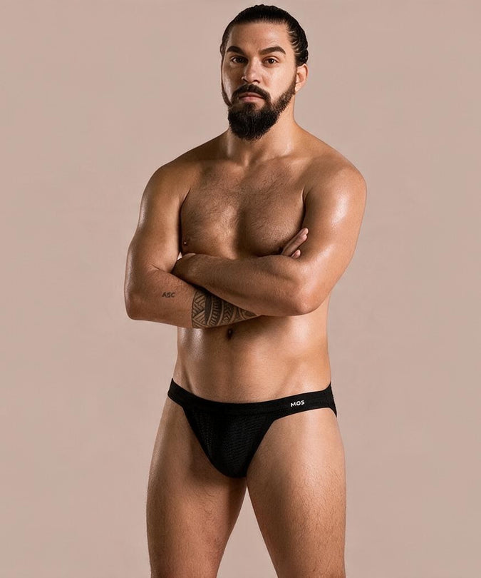 Mob – Fetisch Jockstrap Badeanzug Schwarz Größe S
