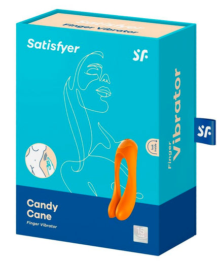 Satisfyer – Candy Cane Finger Vibrator Orange Satisfyer – Candy Cane Finger Vibrator Orange