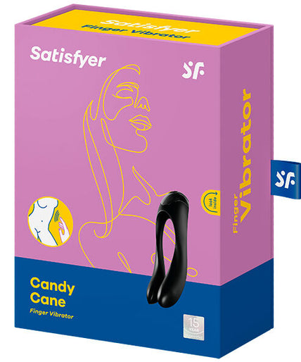 Satisfyer – Candy Cane Finger Vibrator Black Satisfyer – Candy Cane Finger Vibrator Black
