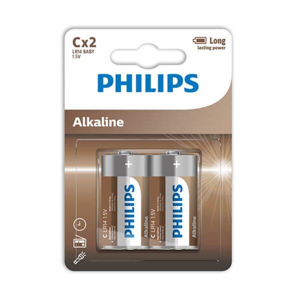 Philips – Alkaline Batterien C LR14 Blister*2