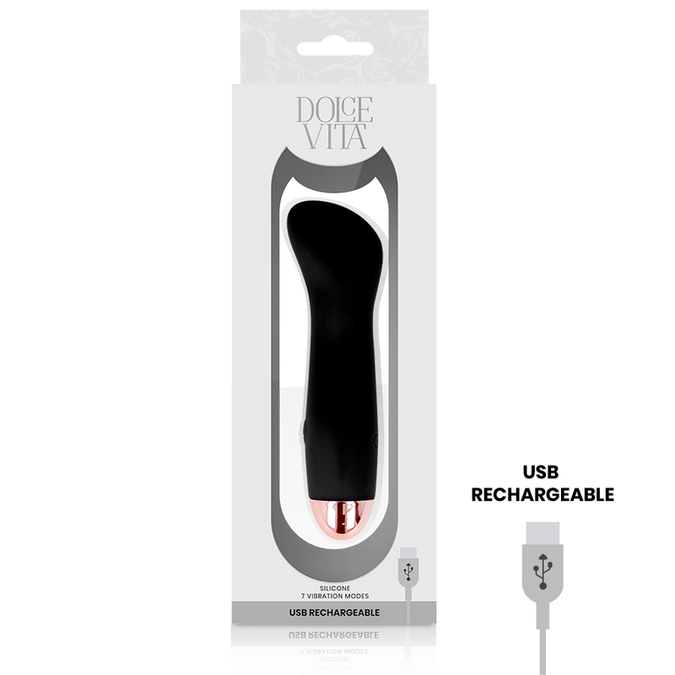 Pleasurements – Dolce Vita – Wiederaufladbarer Vibrator One Schwarz 7 Geschwindigkeiten
