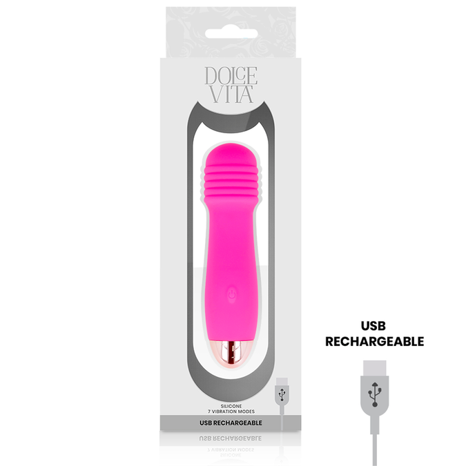 Pleasurements – Dolce Vita – Wiederaufladbarer Vibrator Drei Pink 7 Geschwindigkeiten