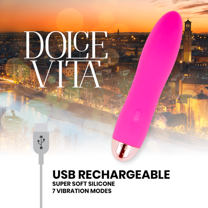 Pleasurements – Dolce Vita – Wiederaufladbarer Vibrator Four Pink mit 7 Geschwindigkeiten