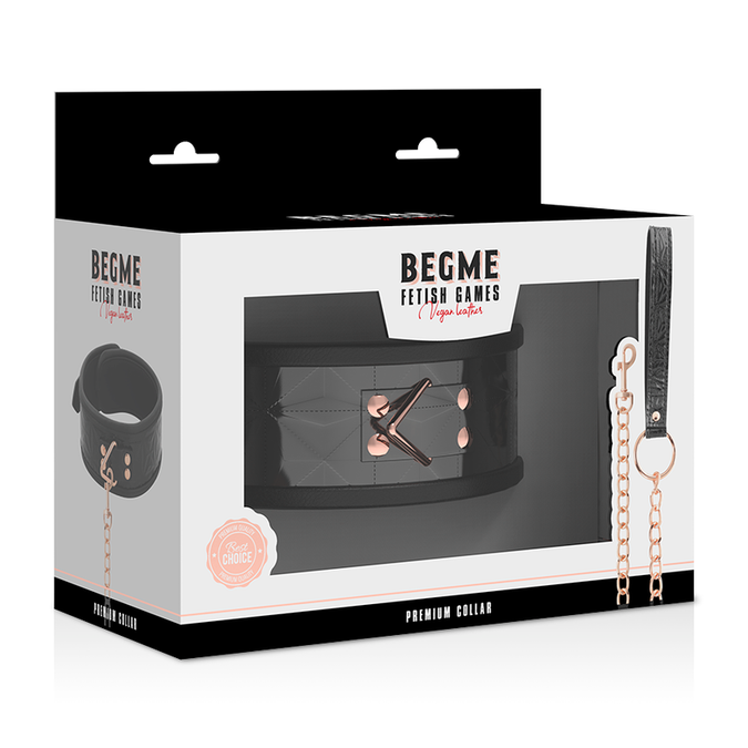 Begme – Black Edition Core Veganes Lederhalsband mit Neoprenfutter