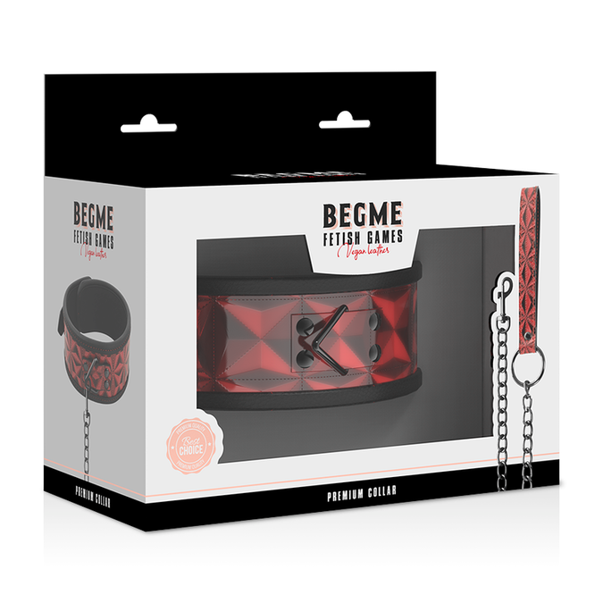 Begme – Red Edition Core Veganleder Halsband mit Neoprenfutter