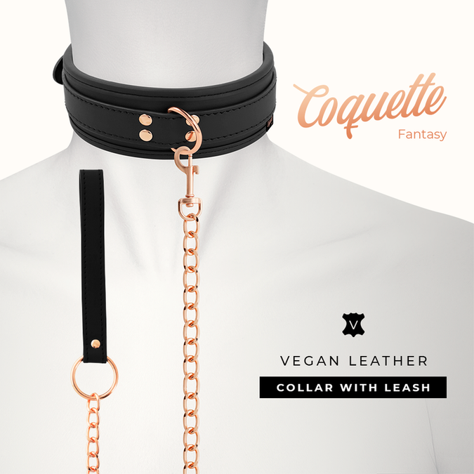 Coquette Chic Desire – Fantasy veganes Lederhalsband mit Neoprenfutter