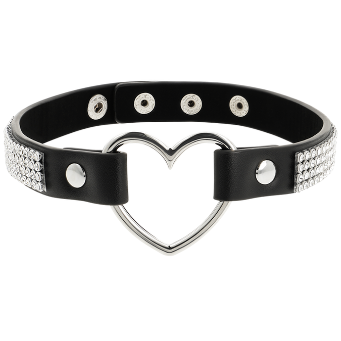 Coquette Chic Desire – Vegan Leder Halsband mit Herz