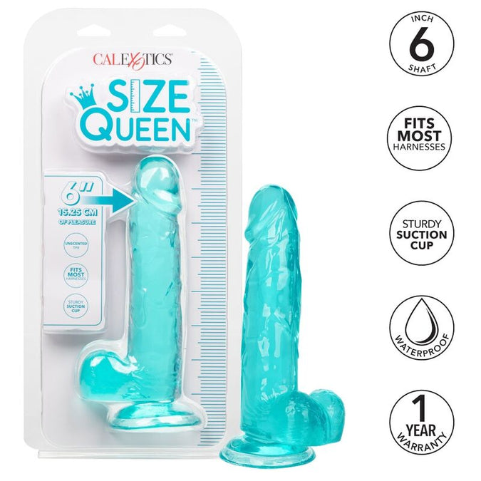 Pleasurements – Calexotics – Size Queen Dildo Blauw 15,3 Cm