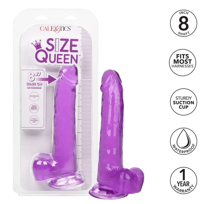 Pleasurements – Calexotics – Size Queen Dildo Paars 20,3 Cm