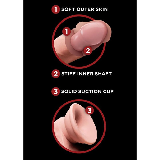King Cock – Plus 3D dildo met schommelende ballen 12,7 cm
