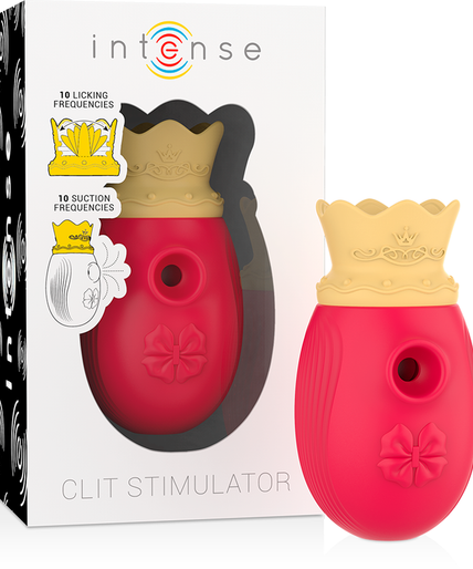 Intense – Klitoris-Stimulator mit 10 Saug- und Leckmodi – Rot Intense – Klitoris-Stimulator mit 10 Saug- und Leckmodi – Rot