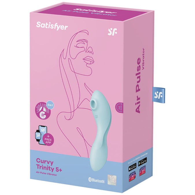 Satisfyer – Curvy Trinity 5 Air Pulse Stimulator & Vibrator App Blau