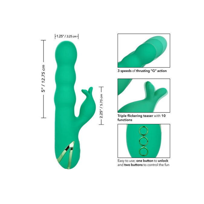 Pleasurements – Calexotics – Sonoma Satisfier Stoßender Rabbit Vibrator Grün