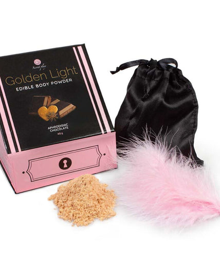 Secretplay – Golden Light Kit Aphrodisiac Chocolate Edible Powder & Feather Secretplay – Golden Light Kit Aphrodisiac Chocolate Edible Powder & Feather
