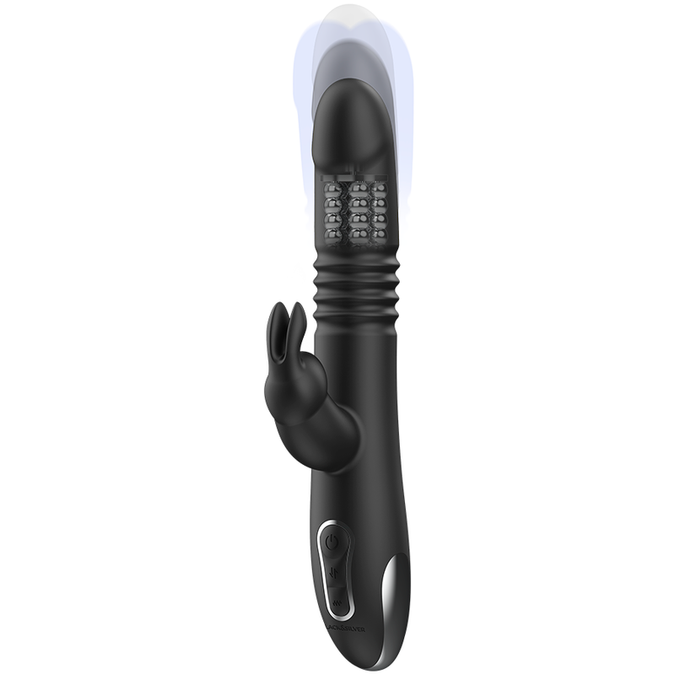 Black&silver – Kenji Up & Down Rabbit Vibrator + Watchme Fernbedienung