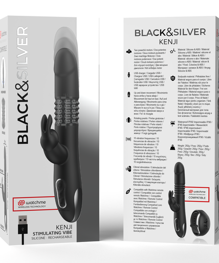 Black&silver – Kenji Up & Down Rabbit Vibrator + Watchme Fernbedienung Black&silver – Kenji Up & Down Rabbit Vibrator + Watchme Fernbedienung