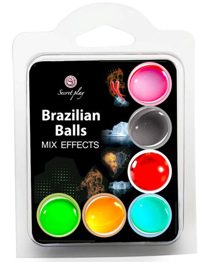 Geheimes Spielset 6 Brasilianische Bälle Mix Effekt Geheimes Spielset 6 Brasilianische Bälle Mix Effekt