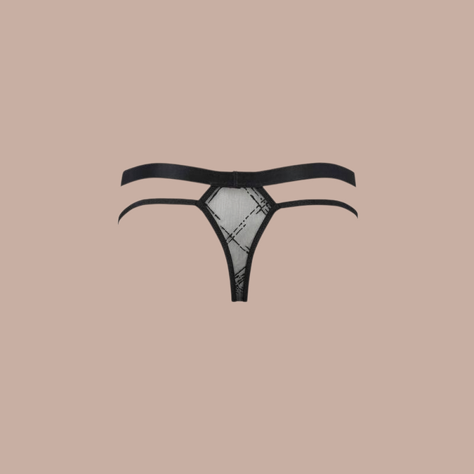 Pleasurements Passion 029 Collin herenstring in zwart met minimalistisch design en transparante details