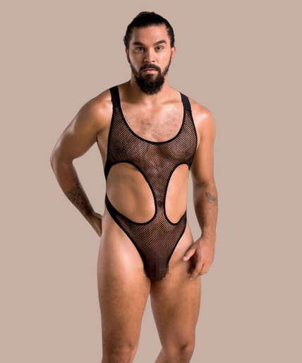 Passion – 040 Body Leon Schwarz L/xl Pleasurements Passion 040 Body Leon zwarte bodysuit van mesh met uitgesneden details voor een gedurfde look