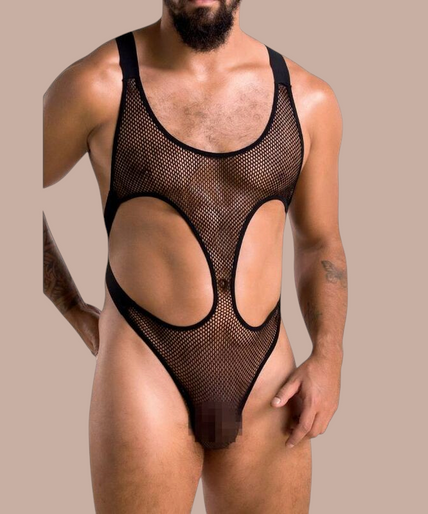 Passion – 040 Body Leon Schwarz L/xl Pleasurements Passion 040 Body Leon zwarte bodysuit van mesh met uitgesneden details voor een gedurfde look