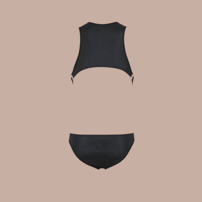 Pleasurements Passion 056 Body Adam zwarte heren bodysuit met een uniek uitgesneden ontwerp