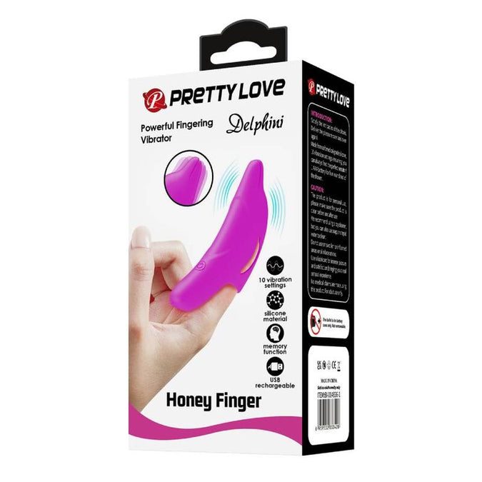 Pretty Love – Delphini Krachtige Paarse Vingerstimulator