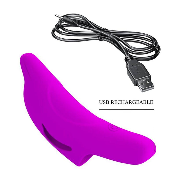 Pretty Love – Delphini Krachtige Paarse Vingerstimulator