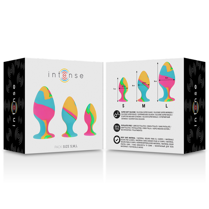 Intense – Mehrfarbiges Silikon-Plug-Set