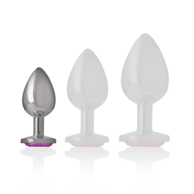 Intense – Analplug aus Aluminium mit pinkem Kristall Größe S