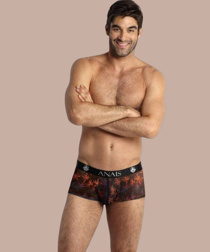 Anais Men – Chill Boxer S Pleasurements Anais Men Chill boxer met kleurrijk bladerpatroon en zwarte tailleband met merklogo