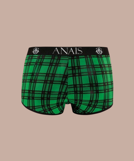 Anais Men – Magic Boxer S Pleasurements Anais Men Magic Boxer in groen met zwart ruitpatroon en elastische tailleband met merklogo