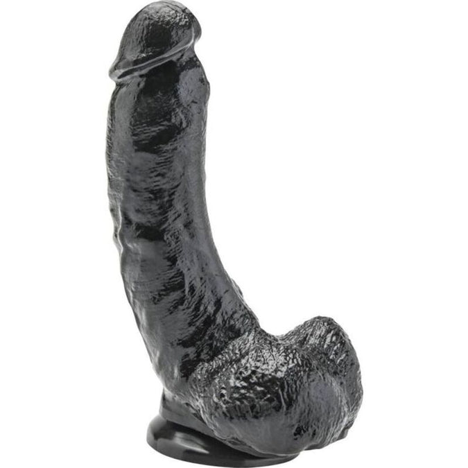 Pleasurements – Get Real – Realistische dildo met ballen zwart 20,5 cm
