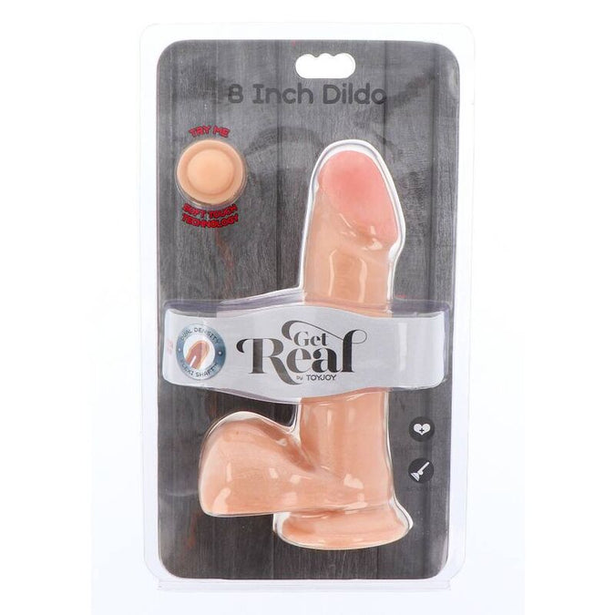 Get Real – Dual Density realistischer Dildo mit Hoden Haut 18 cm