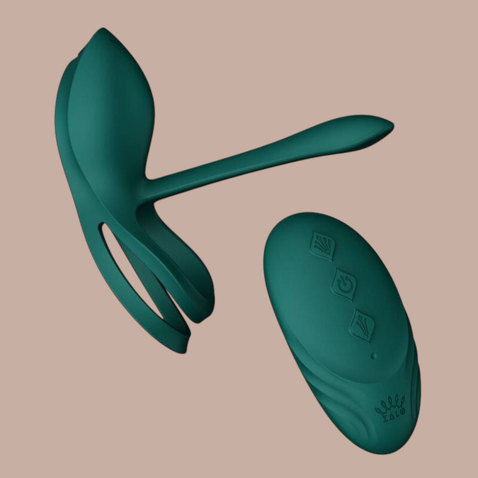 Pleasurements Zalo Bayek vibrerende koppelring in groen siliconen met ergonomisch ontwerp en afstandsbediening