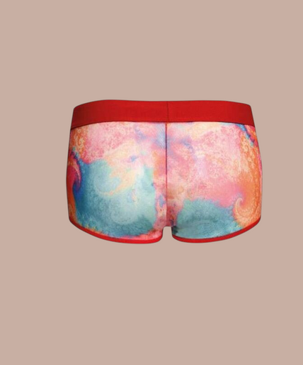 Anais Men – Falcon Boxer S Pleasurements Anais Men Falcon boxer met kleurrijke abstracte print en opvallende rode tailleband voor heren