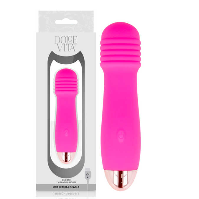 Pleasurements – Dolce Vita – Wiederaufladbarer Vibrator Drei Pink 7 Geschwindigkeiten