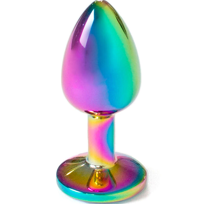 Secretplay – metalen buttplug regenboog kleine maat 7 cm