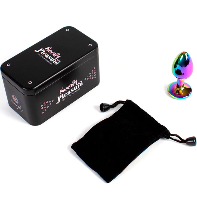 Secretplay – metalen buttplug regenboog kleine maat 7 cm