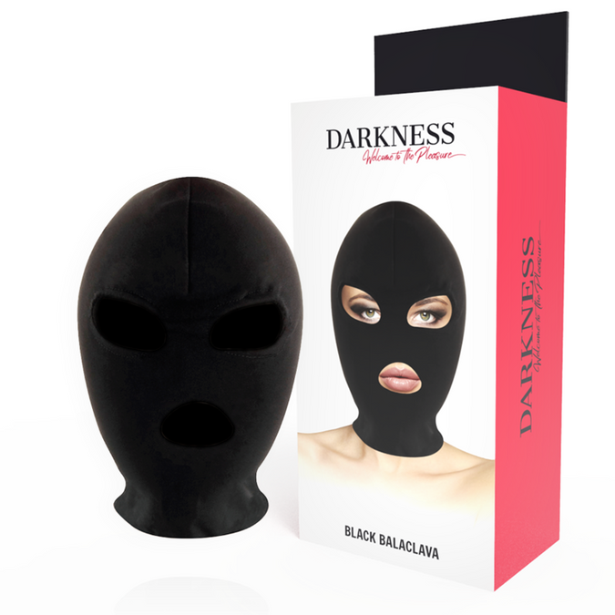 Darkness – BDSM Unterwerfungsmaske Mund und Augen Schwarz