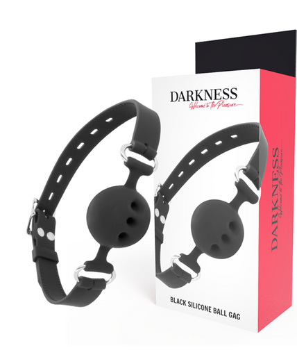 Darkness – Schwarzer atmungsaktiver Silikonknebel Darkness – Schwarzer atmungsaktiver Silikonknebel