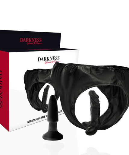 Darkness – Panties mit Plug und austauschbarem Dildo Darkness – Panties mit Plug und austauschbarem Dildo