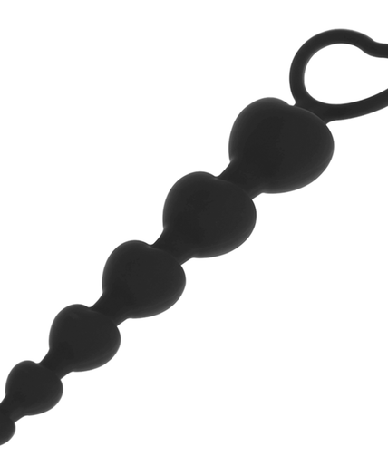 Schwarz&Silber – Mila Anal-Kette mit Herzchen, 18 cm Schwarz&Silber – Mila Anal-Kette mit Herzchen, 18 cm