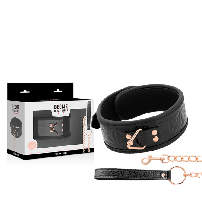 Begme – Black Edition Core Veganes Lederhalsband mit Neoprenfutter