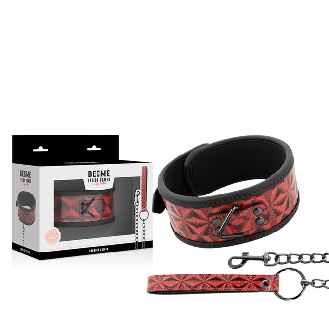 Begme – Red Edition Core Veganleder Halsband mit Neoprenfutter