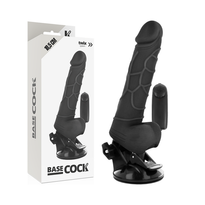 Basecock – Realistic Vibrator Remote Control Black 18.5 Cm -O- 4cm