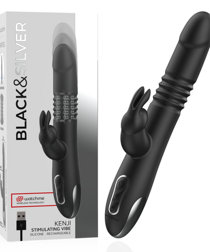Black&silver – Kenji Up & Down Rabbit Vibrator + Watchme Fernbedienung Black&silver – Kenji Up & Down Rabbit Vibrator + Watchme Fernbedienung