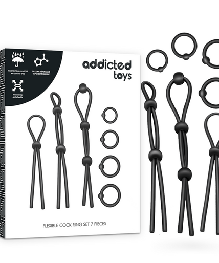 Addicted Toys – Flexible Silicone Cock Ring Set 7 Pieces Addicted Toys – Flexible Silicone Cock Ring Set 7 Pieces