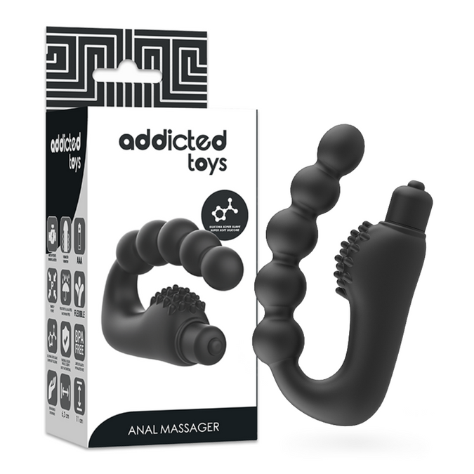 Addicted Toys – Prostata Anal Massager mit Vibration – Schwarz