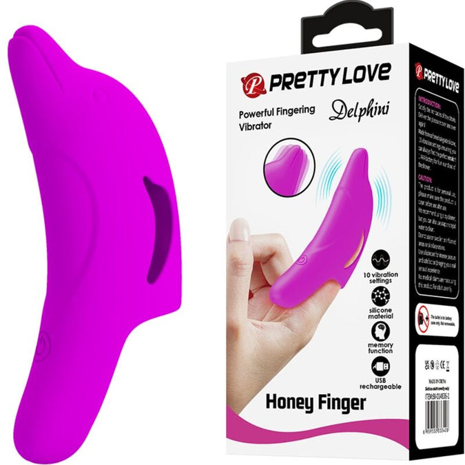 Pretty Love – Delphini Krachtige Paarse Vingerstimulator