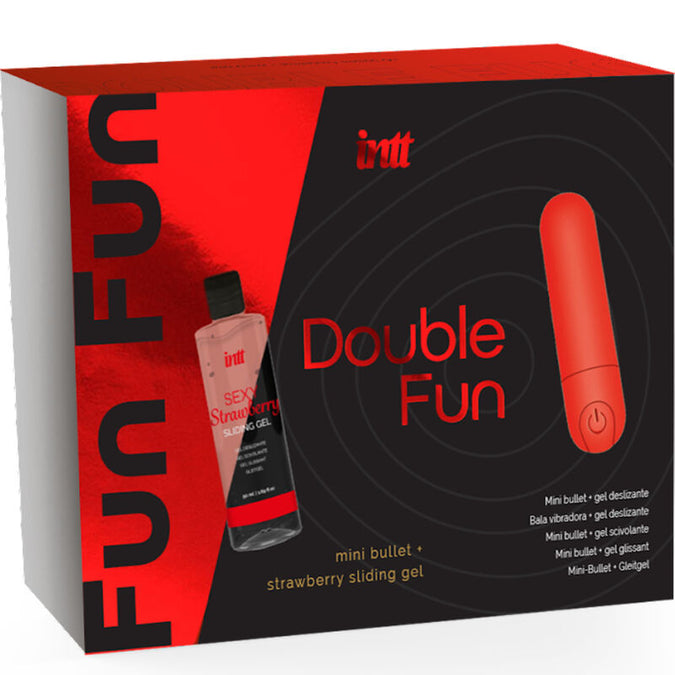 Intt Veröffentlichungen – Double Fun Set mit Vibrationskugel und Erdbeer-Massagegel